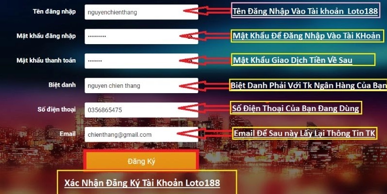 Đăng ký gia nhập LOTO188